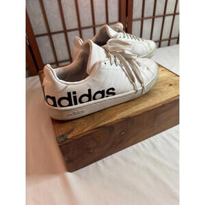 Adidas Men's Cloudfoam White Leather Sneakers Size 8